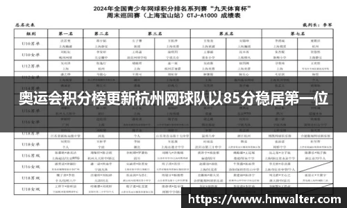 奥运会积分榜更新杭州网球队以85分稳居第一位