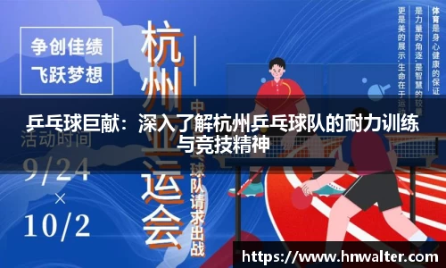 乒乓球巨献：深入了解杭州乒乓球队的耐力训练与竞技精神