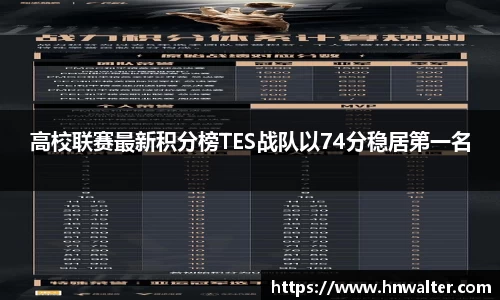 高校联赛最新积分榜TES战队以74分稳居第一名